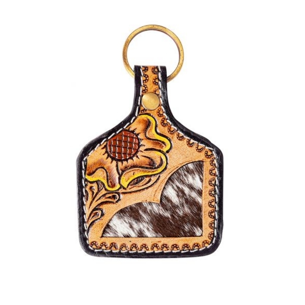 ONE BLOOM HAND-TOOLED LEATHER KEY FOB MYRA BAG